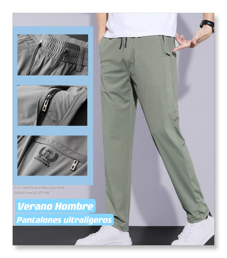 Men's Summer Sports Pants Lightweight Ice Silk Breathable Fitness Wear