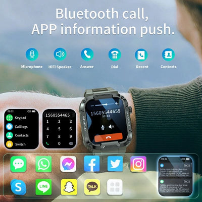 Perfectionist Military Smartwatch Tactical Fitness Activity Tracker