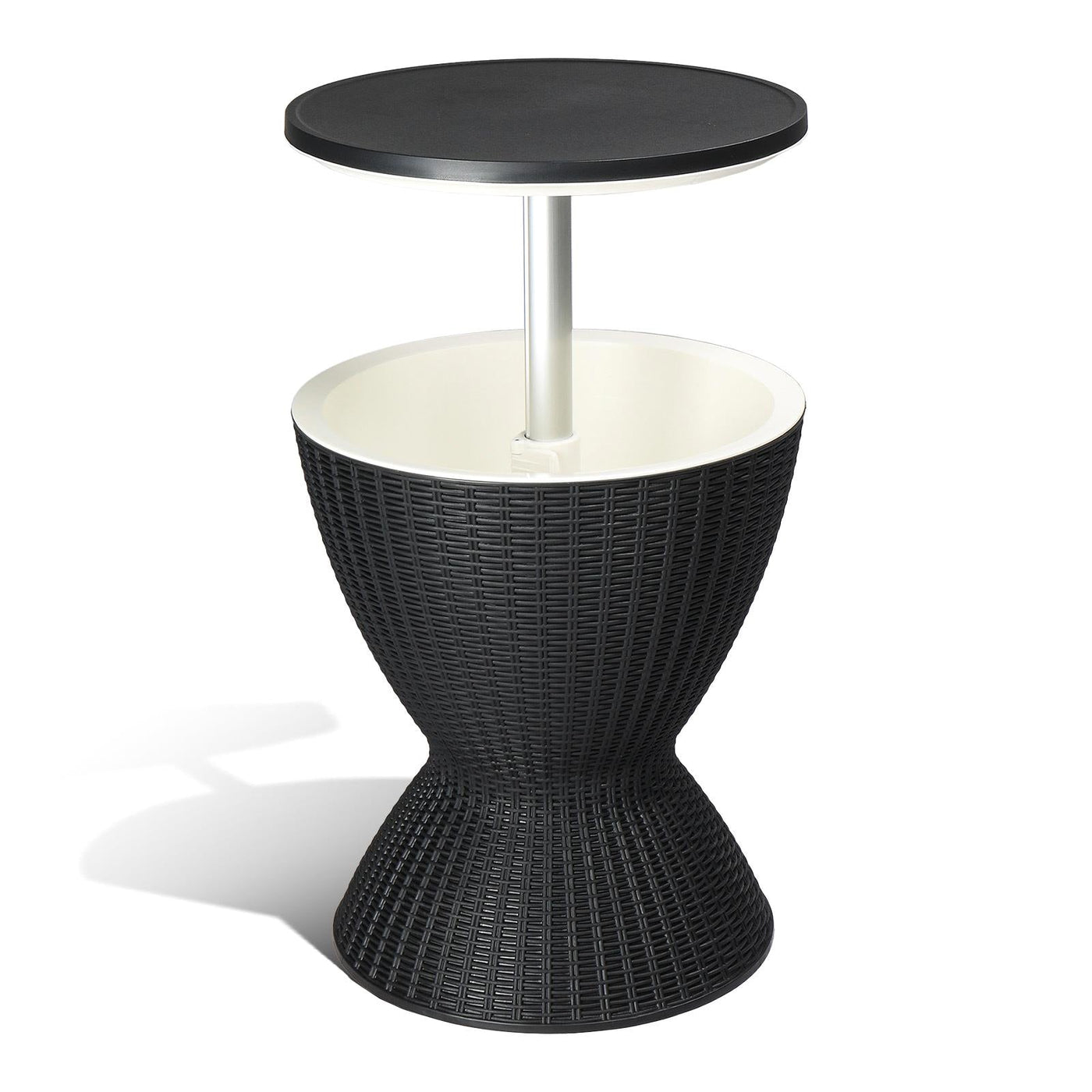 Outdoor Side Table With Cooler 8-Gallon Ice Bar For Patio Entertainment