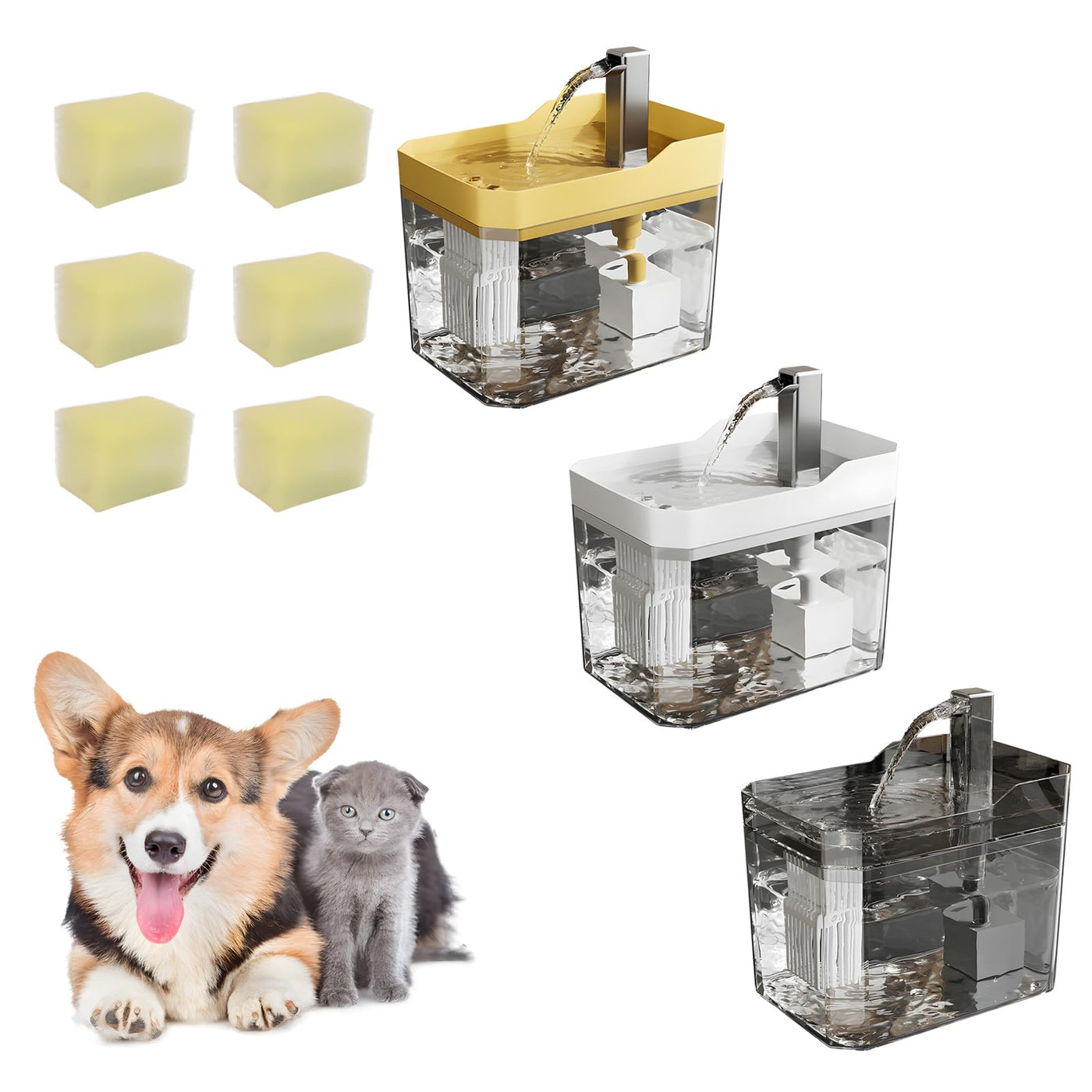 Pet Water Fountain 1.5L Automatic USB Cat Water Dispenser With Filter