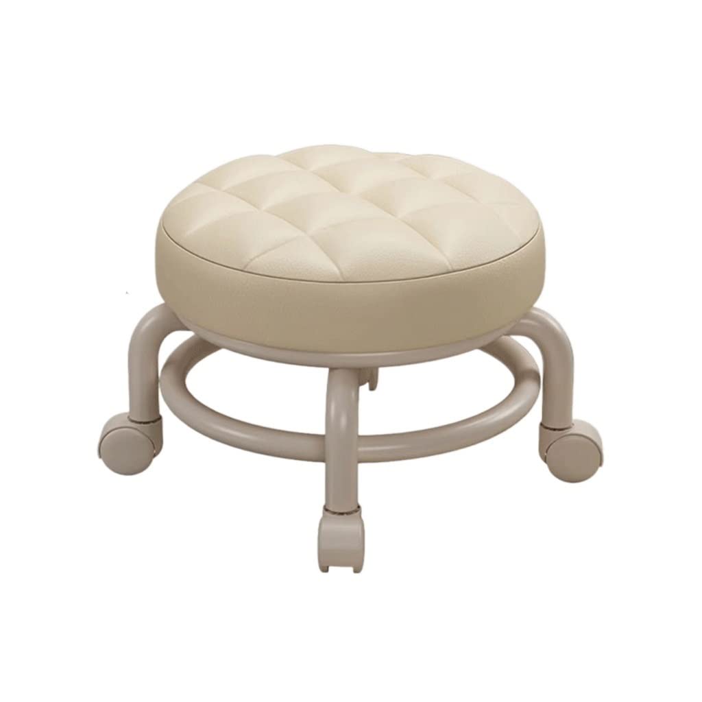 Rolling Low Stool With Wheels For Easy Shoe Changing And Tasks