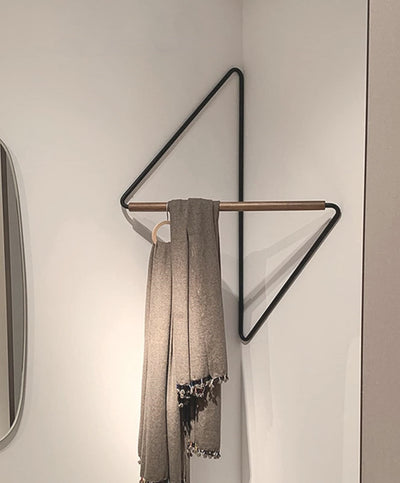 Wooden Corner Coat Hanger For Stylish Space Saving Organization 45x60cm