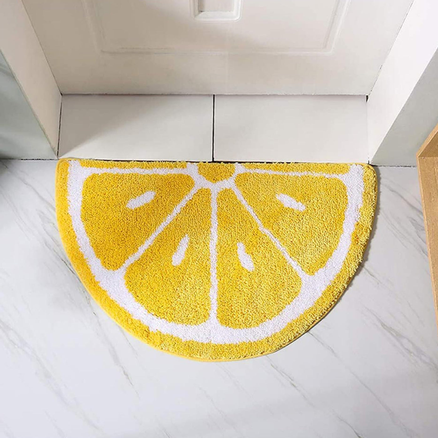 Fruit Pattern Door Rug Half Round Absorbent Non Slip Mat For Home