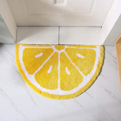 Fruit Pattern Door Rug Half Round Absorbent Non Slip Mat For Home