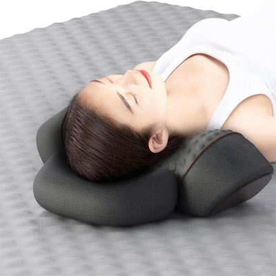 Electric Heated Neck Massage Pillow With Soothing Vibration Memory Foam