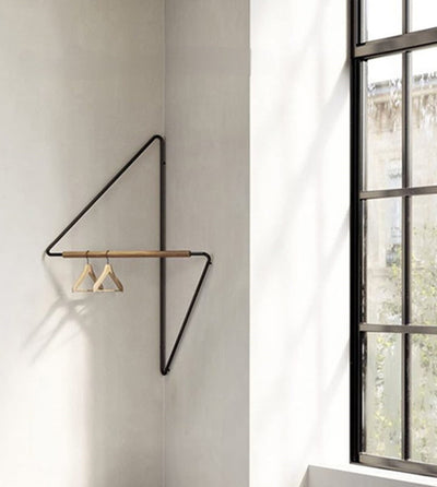 Wooden Corner Coat Hanger For Stylish Space Saving Organization 45x60cm