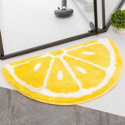 Fruit Pattern Door Rug Half Round Absorbent Non Slip Mat For Home