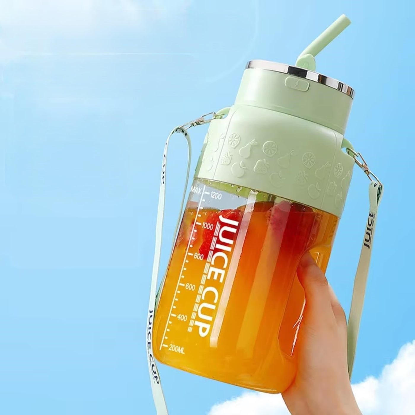 Electric Fruit Juicer 800ml USB Rechargeable Smoothie Mixer