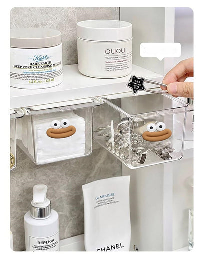 Acrylic Makeup Organizer Pull-Out Space Saving Cotton Swab Holder
