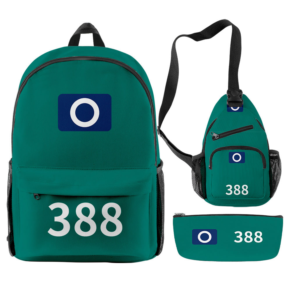 3PCS Game 2 Cosplay Backpack Set Sling Bag Pouch Players
