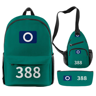 3PCS Game 2 Cosplay Backpack Set Sling Bag Pouch Players