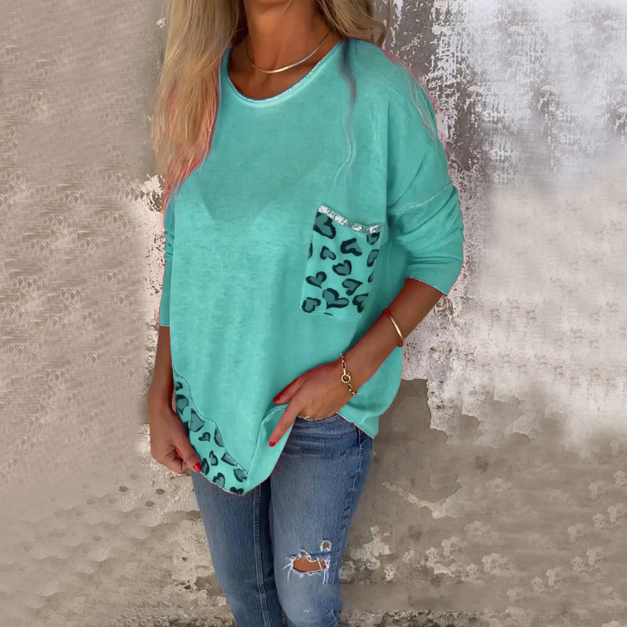 Women's Loose Long Sleeve Top Round Neck Casual Fit