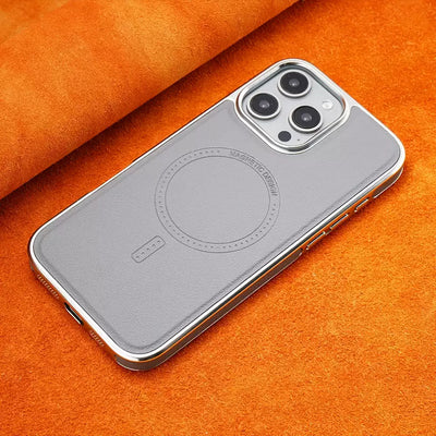 MagSafe Leather Phone Case Soft Magnetic Grip Protective Cover