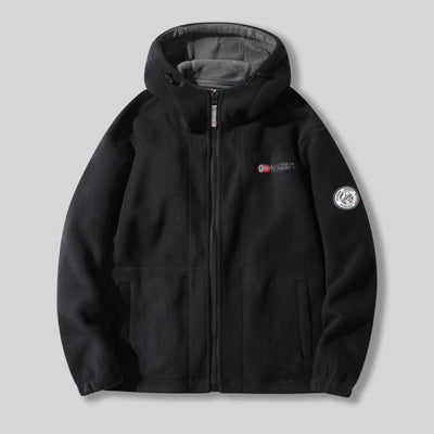 Men's Faux Fleece Hooded Jacket Double Faced Warm Winter Coat