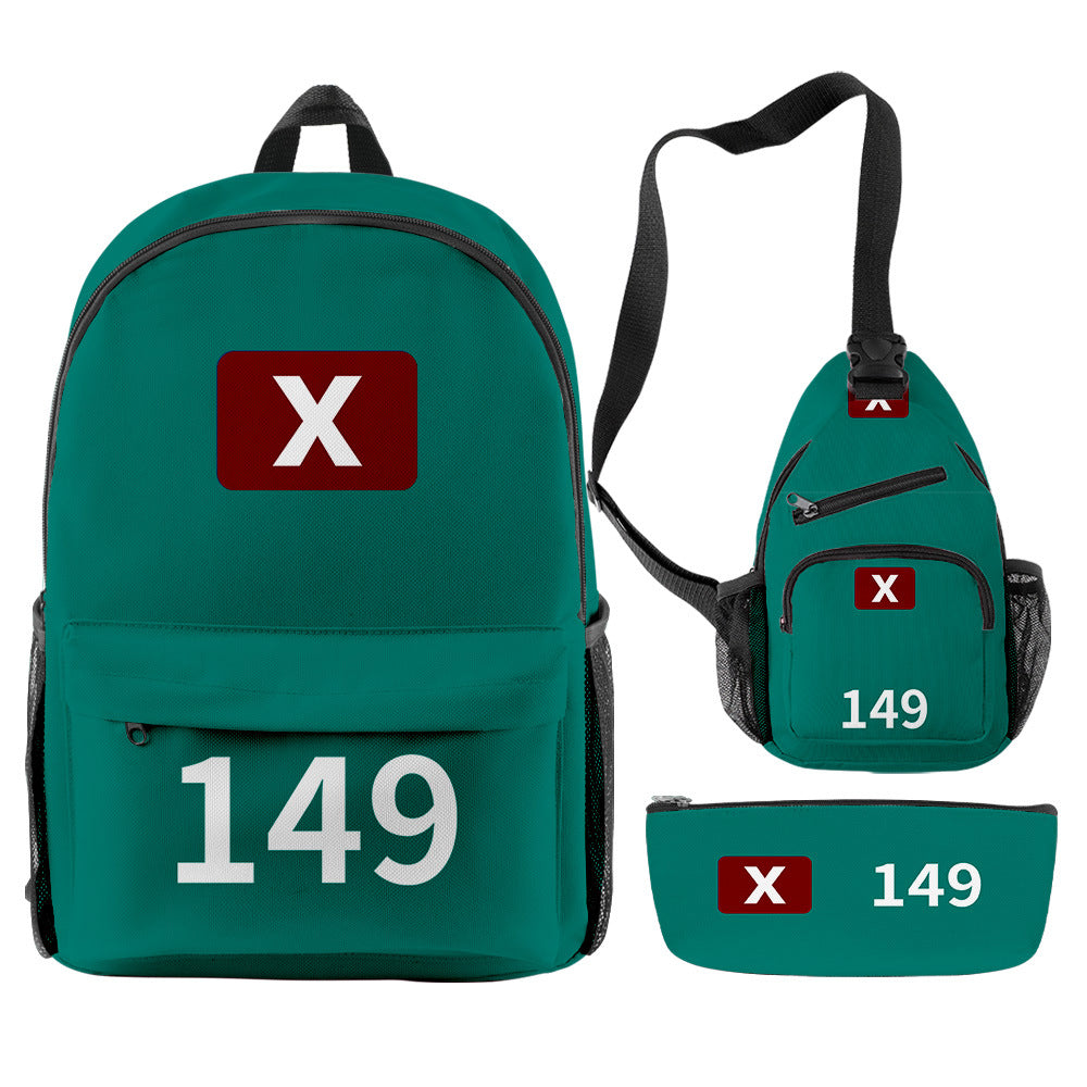 3PCS Game 2 Cosplay Backpack Set Sling Bag Pouch Players