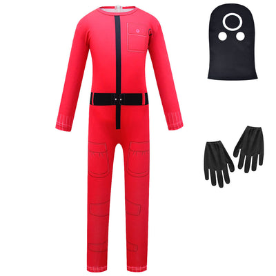 Kids Squid Cosplay Costume Jumpsuit Helmet Gloves Outfit For Play