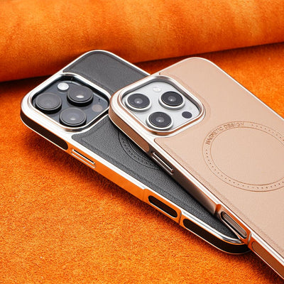 MagSafe Leather Phone Case Soft Magnetic Grip Protective Cover