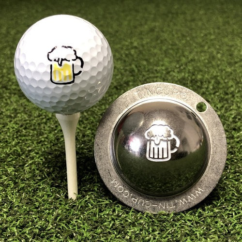 Stainless Steel Golf Ball Marker With Tin Cup Design