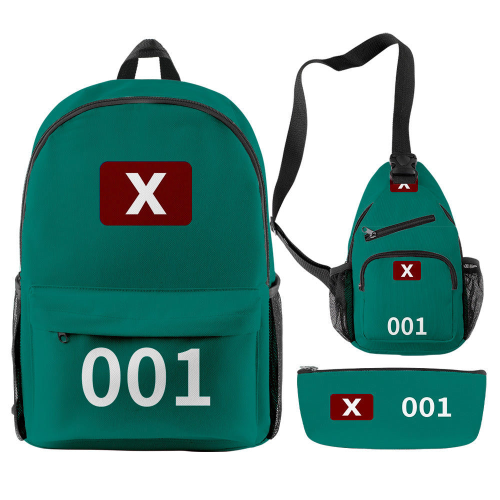3PCS Game 2 Cosplay Backpack Set Sling Bag Pouch Players