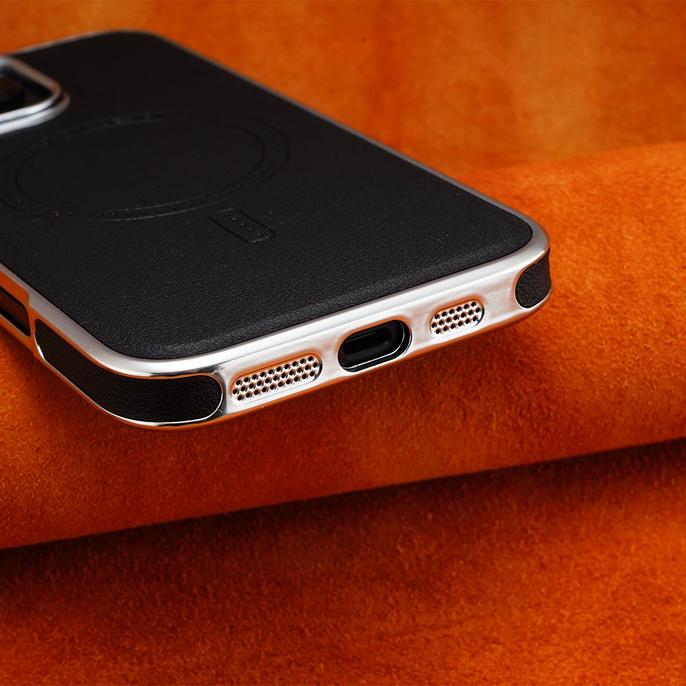 MagSafe Leather Phone Case Soft Magnetic Grip Protective Cover