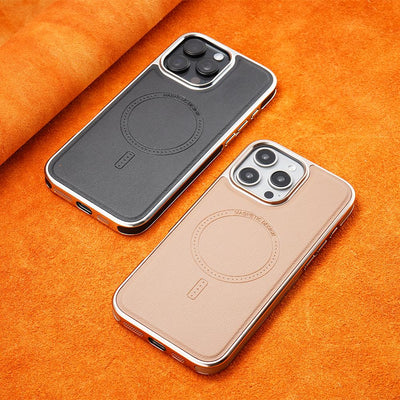 MagSafe Leather Phone Case Soft Magnetic Grip Protective Cover
