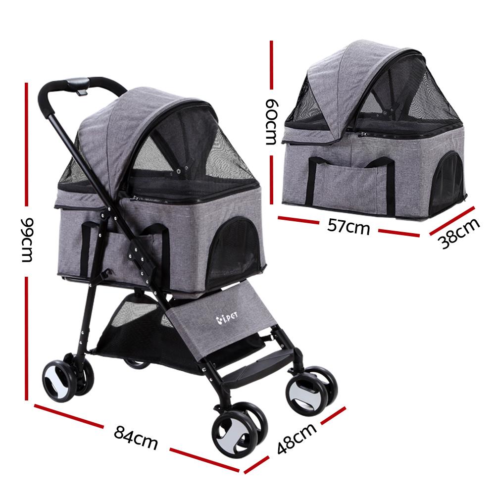 Pet Stroller Foldable Dog Carrier Lightweight Portable Pram