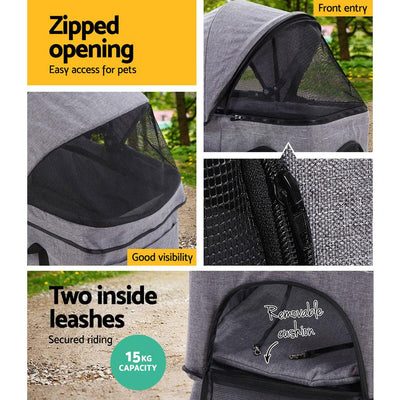 Pet Stroller Foldable Dog Carrier Lightweight Portable Pram