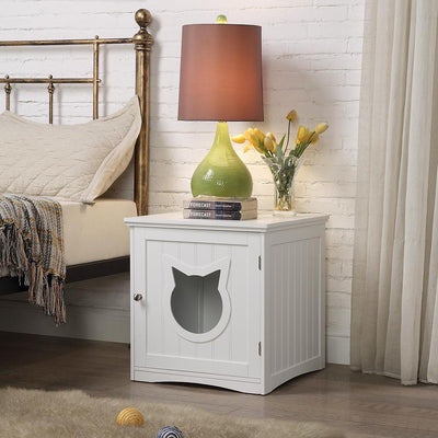 Nightstand Pet House Cozy Wooden Bed With Storage Space
