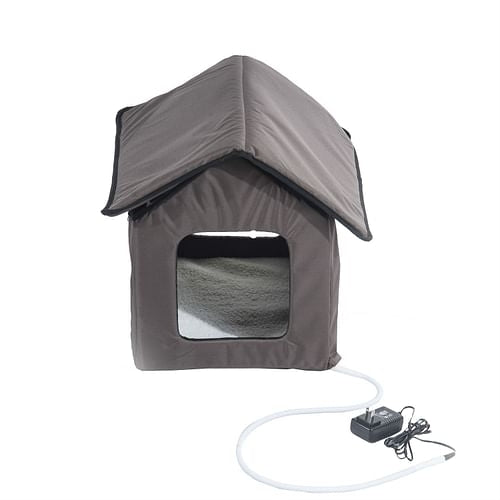 Heated Outdoor Cat House Cozy Shelter For Cold Weather Pets