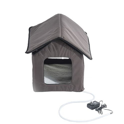 Heated Outdoor Cat House Cozy Shelter For Cold Weather Pets