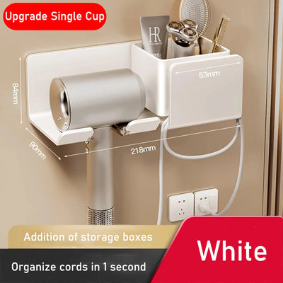 Hair Dryer Holder Wall Mount Stand For Bathroom Accessories