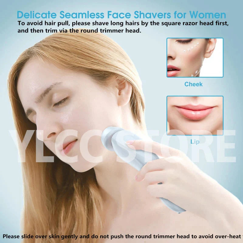 Women's Electric Shaver Bikini Trimmer For Face Underarms Legs Body