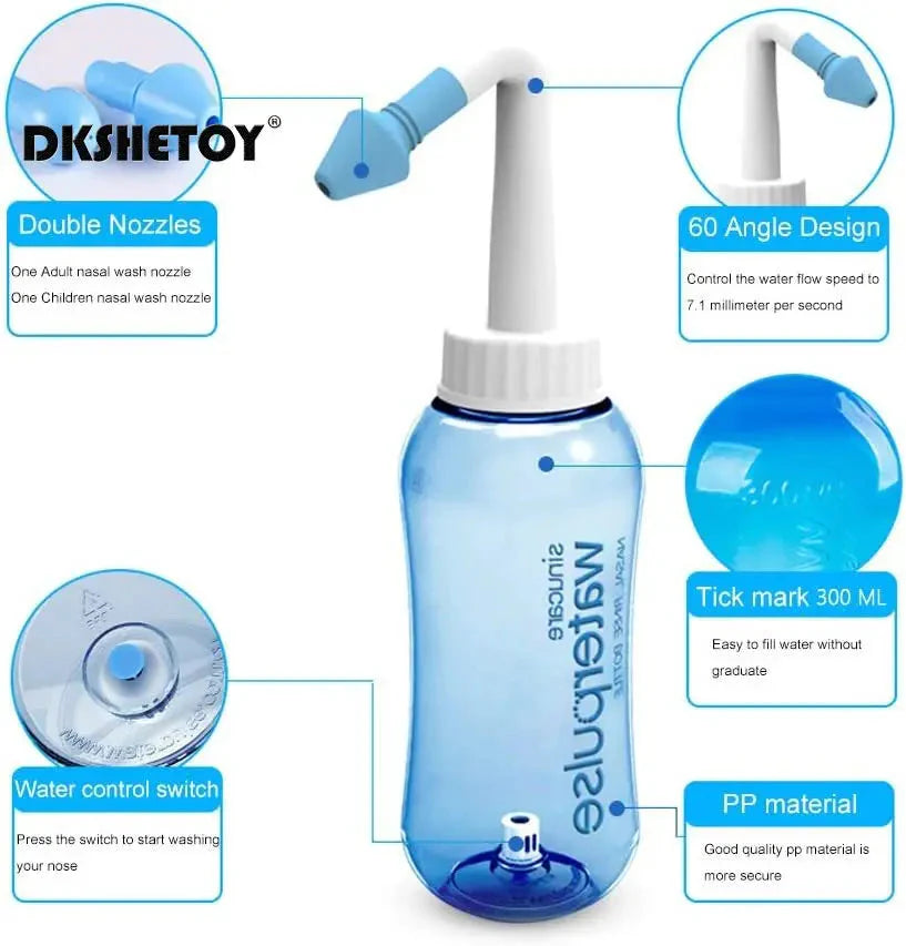 Nasal Irrigator Waterpulse Nose Wash Rinse Bottle For Allergies