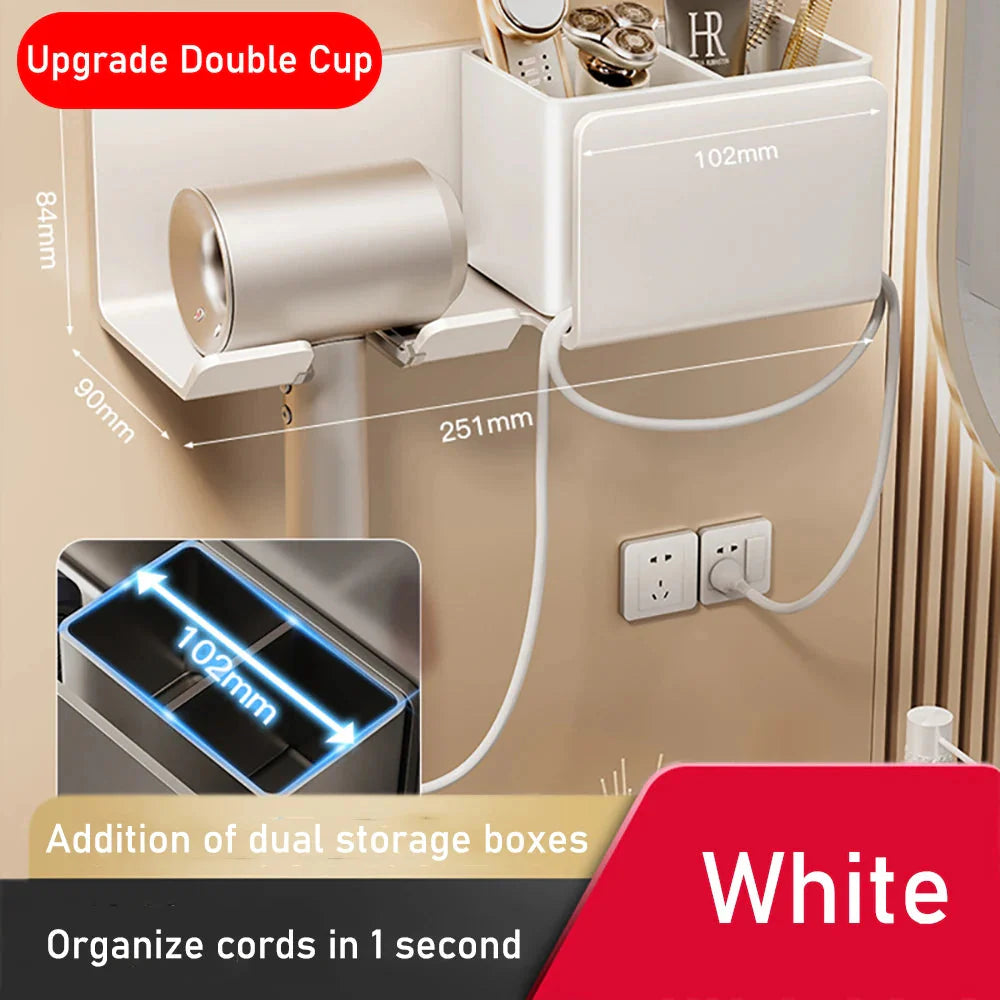 Hair Dryer Holder Wall Mount Stand For Bathroom Accessories