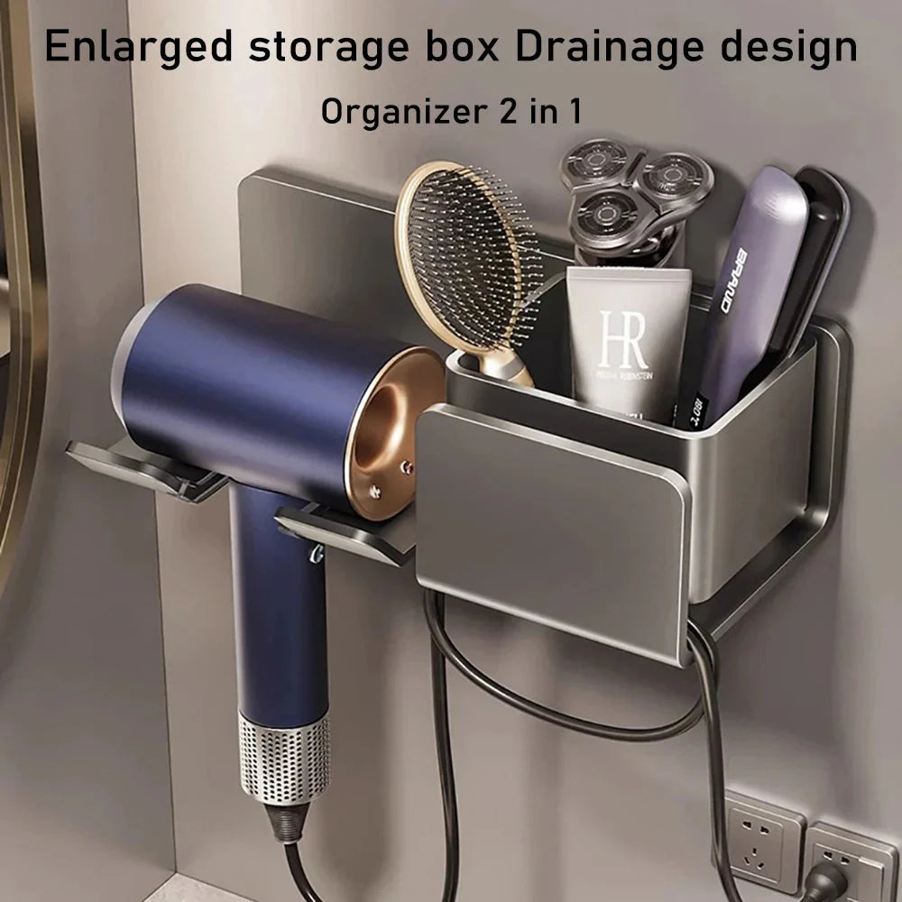 Hair Dryer Holder Shelf Bathroom Organizer For Blower And Accessories