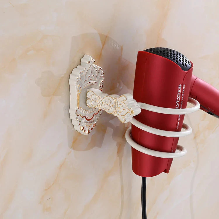 Hair Dryer Holder Aluminum Bathroom Shelf Vintage Style
