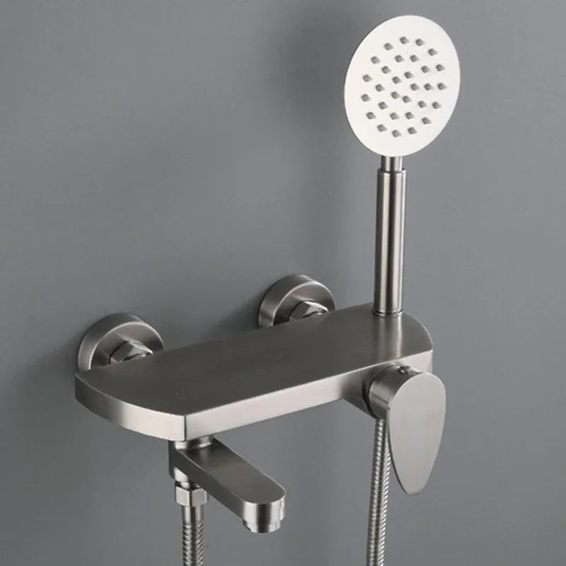 Bathtub Shower Faucet Set Brushed Finish Tub And Shower Combo