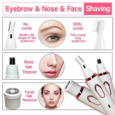 4 In 1 Electric Razor For Women Body Hair Shaving Tool