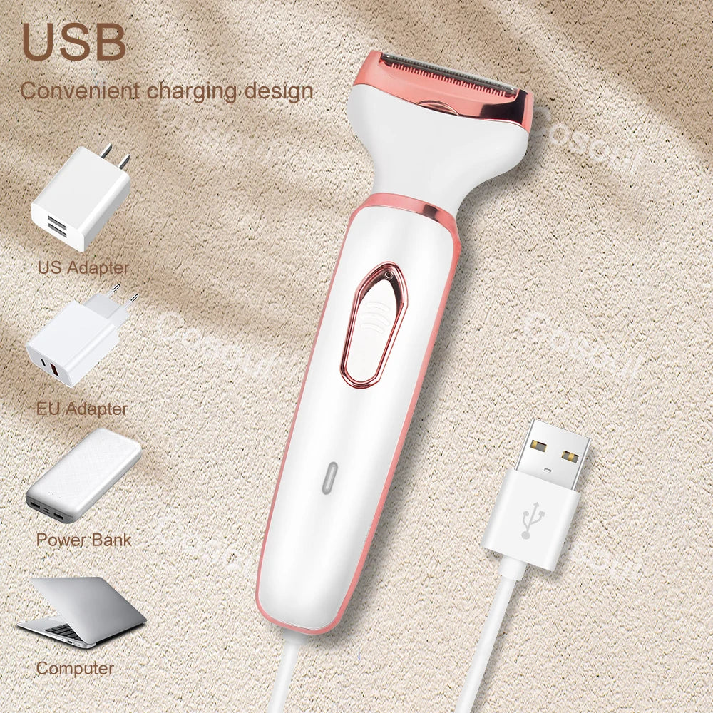 Women's Electric Shaver Body Hair Trimmer For Bikini Armpit Face