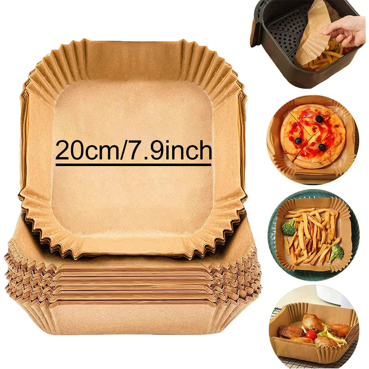 EcoCrisp Non Stick Air Fryer Liners For Easy Cooking Cleanup
