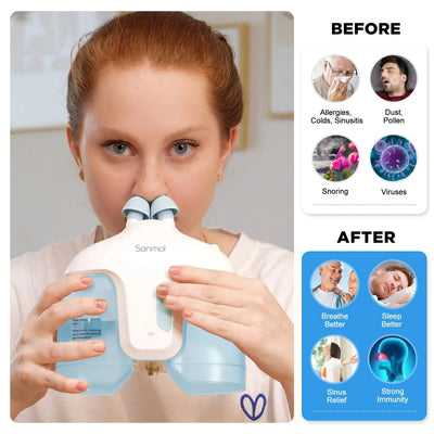 Electric Nasal Irrigation System With 50 SaltPods For Nasal Care