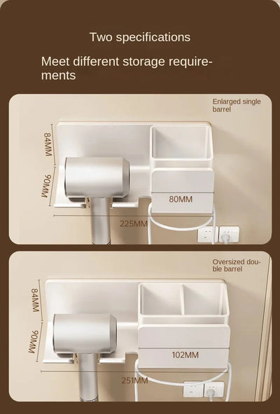 Hair Dryer Holder Wall Mount Stand For Bathroom Accessories