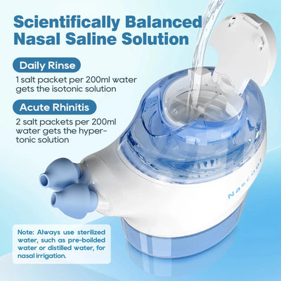 Electric Nasal Irrigation System With 50 SaltPods For Nose Care