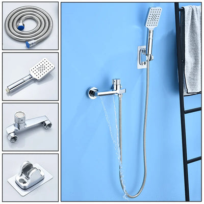 Bathroom Tub Faucet Single Handle Waterfall Spout Mixer With Hand Shower