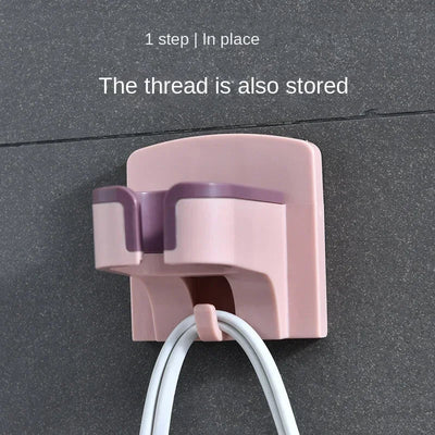 Wall-mounted Hair Dryer Holder Bathroom Hook ABS Storage Shelf