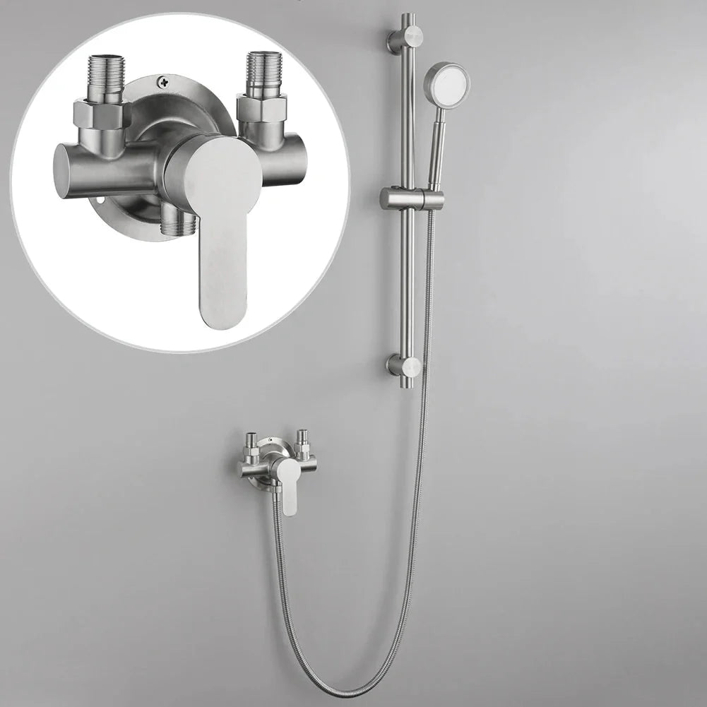 Stainless Steel Shower Faucet Wall Mounted Hot Cold Water Mixer