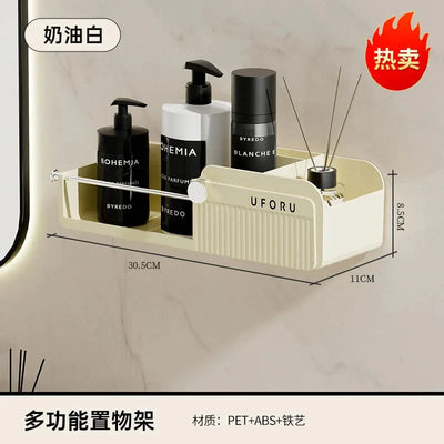 Hair Dryer Rack Punch-Free Bathroom Organizer Wall Mount Holder