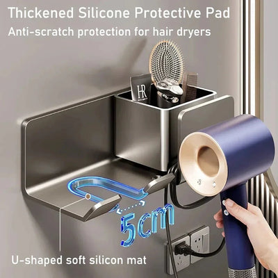 Hair Dryer Holder Wall Mount Metal Stand Cradle For Straightener