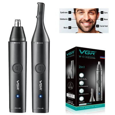 2in1 Washable Nose Hair Trimmer Electric Beard And Ear Groomer