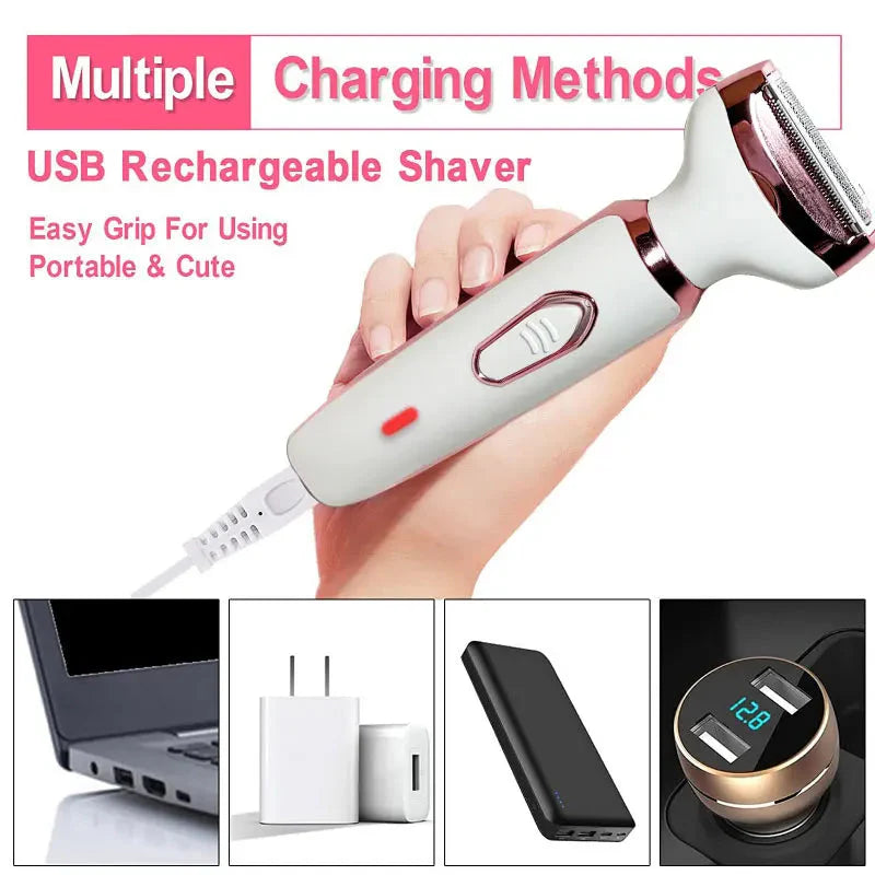 Lady Electric Shaver For Face Nose Legs Underarm And Bikini Trimming